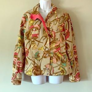 Oilily Colorful Floral Denim Jacket, Size L